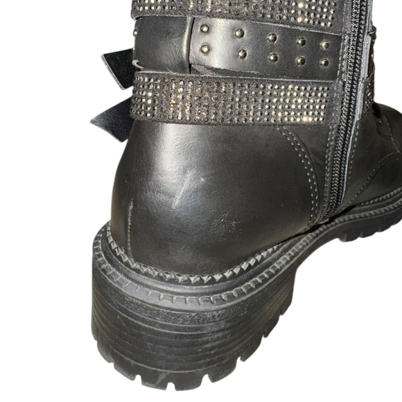 Rock & Candy Hensley Studded Combat Boots – Black – Size 7.5 – Grunge Glam - Picture 7 of 10